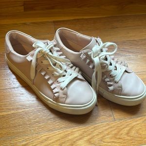 Tory Burch pink ruffle sneakers